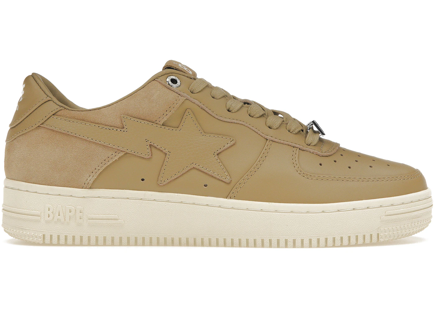 A Bathing Ape Bape Sta Low Suede Heel Beige