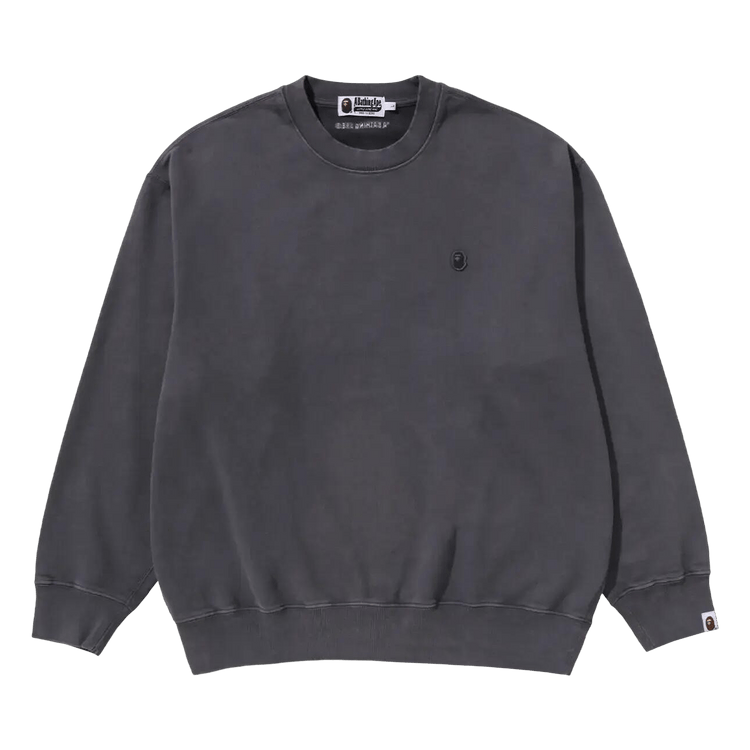 BAPE Garment Dye One Point Relaxed Fit Crewneck Sweatshirt 'Charocal'