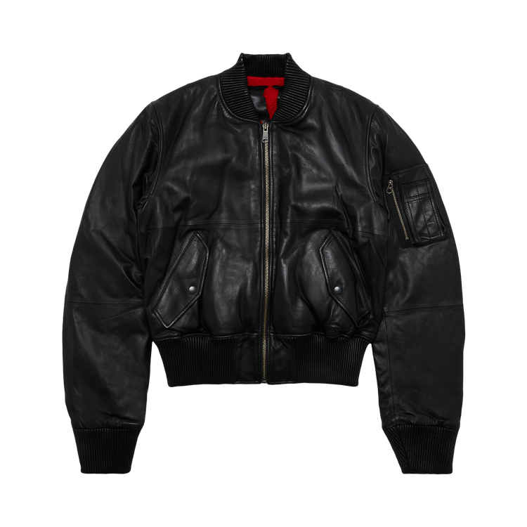 Vlone Leather Bomber 'Black'