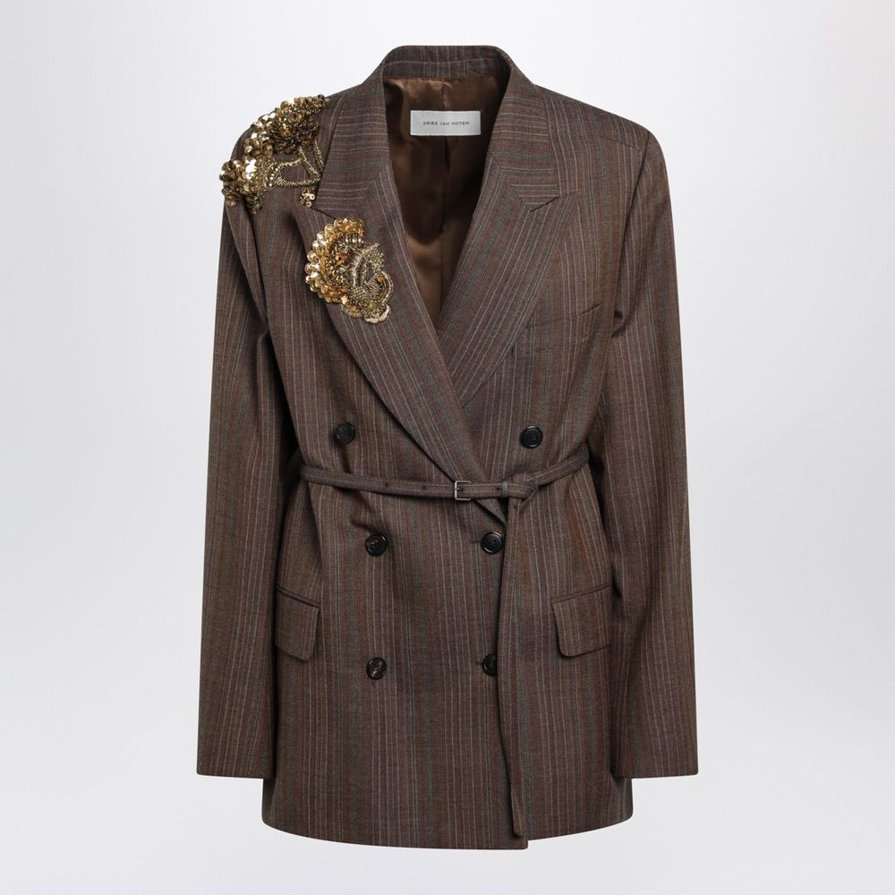 Dries Van Noten Embellished Belted Blazer