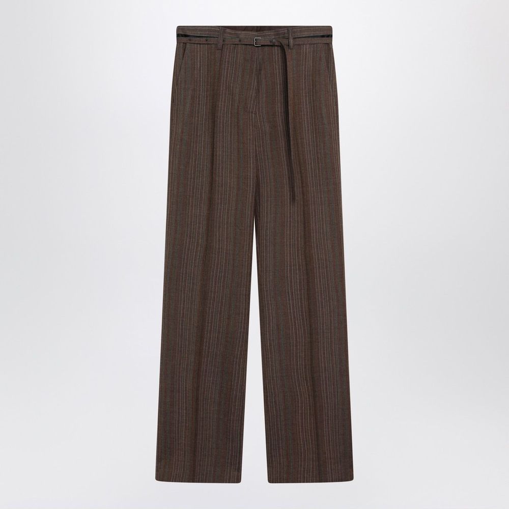 Dries Van Noten Belted Pinstriped Pants