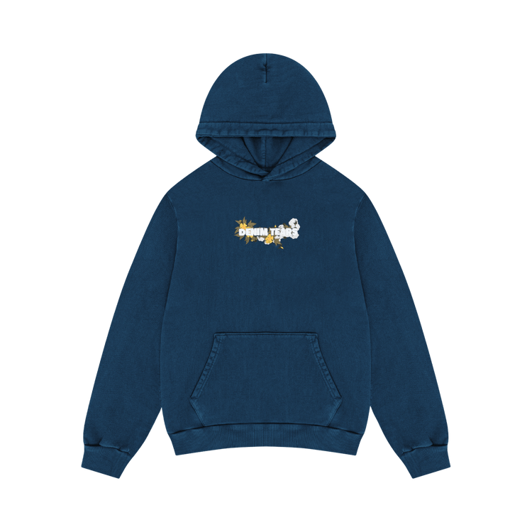 Denim Tears Floral Embroidered Logo Hoodie 'Navy'