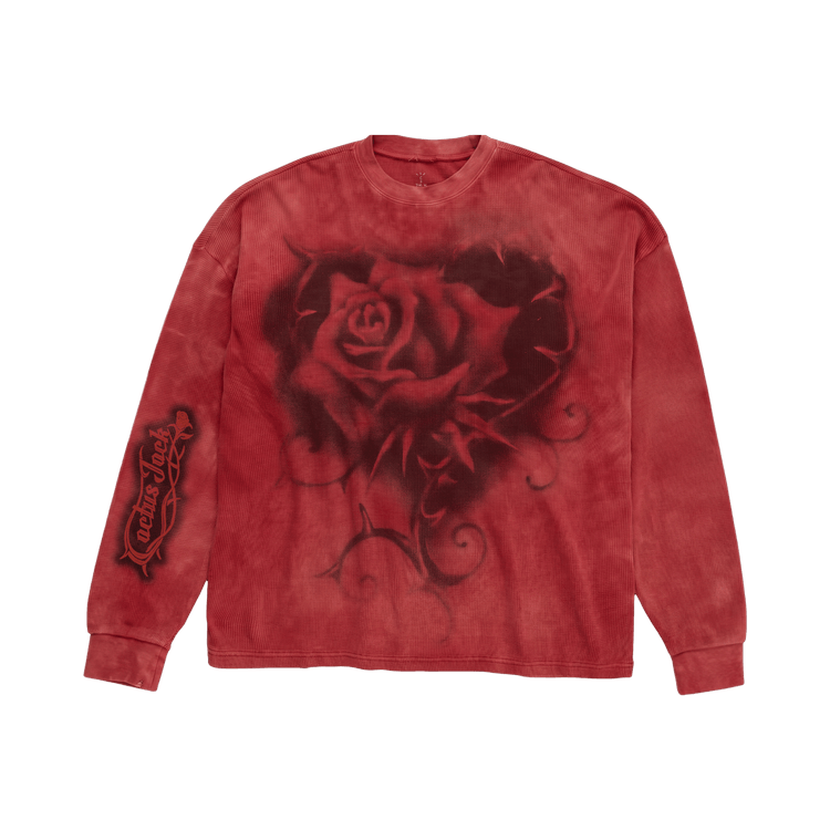 Cactus Jack by Travis Scott x Nike Tie Dye Thermal Rhinestone Long-Sleeve 'Red'