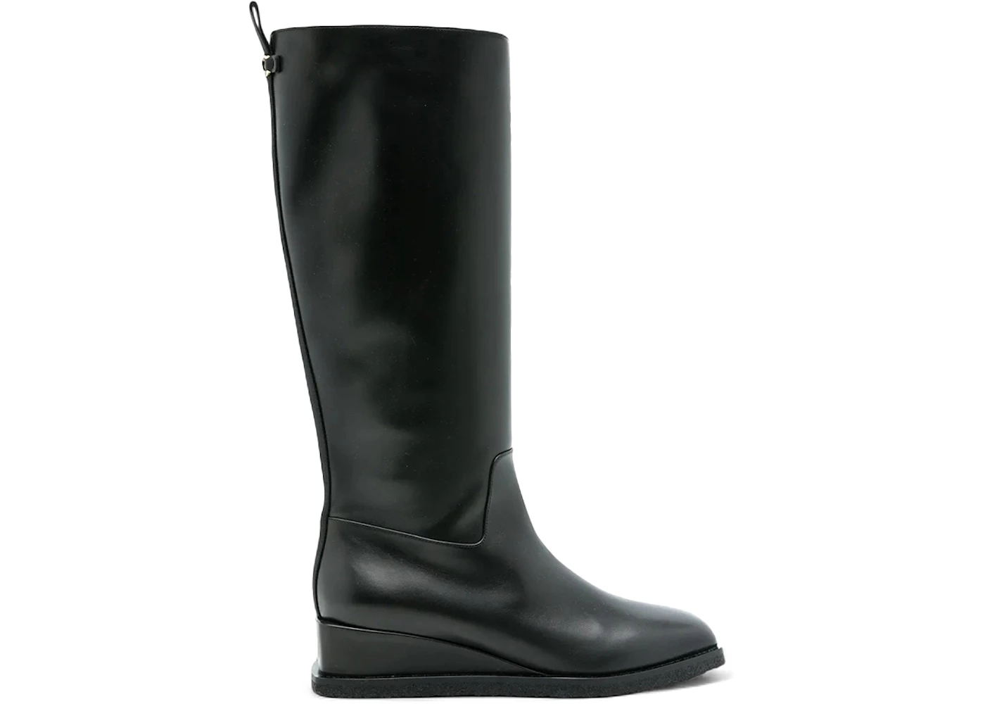 Ferragamo Wayde Leather Wedge Boots Black (Women's)