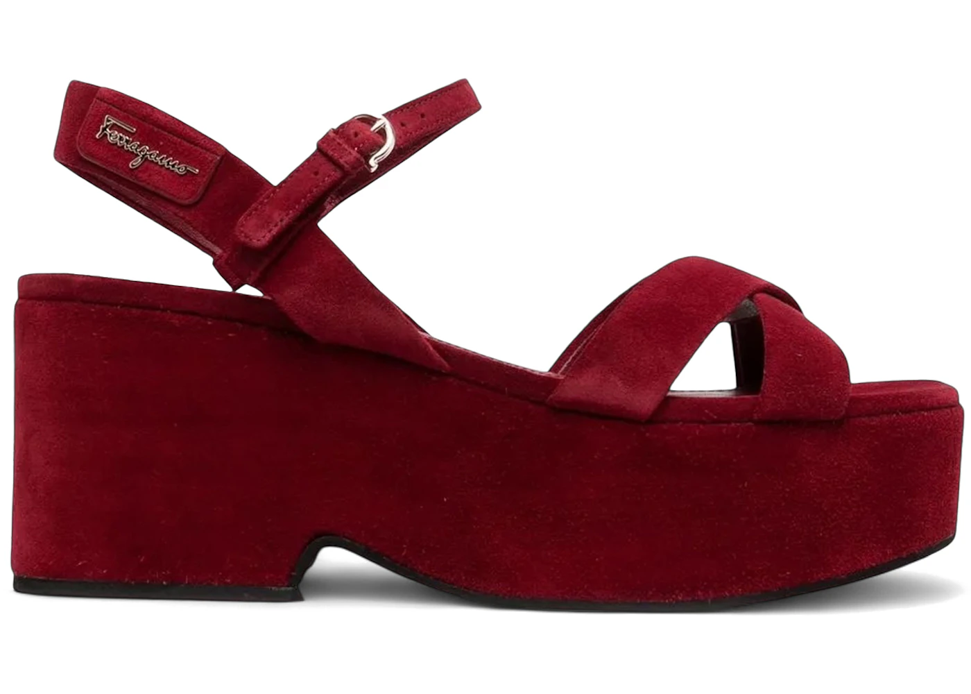 Ferragamo Strappy Platform Block-Heel Sandals Red (Women's)