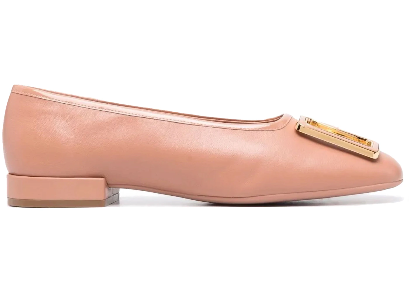 Ferragamo Embossed-Logo Plaque Ballerina Shoes Pink (Women's)