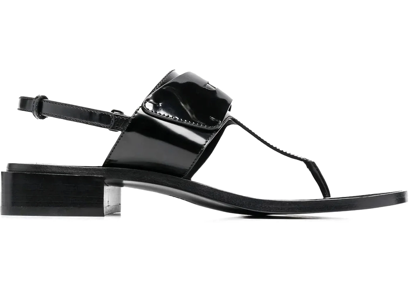 Ferragamo Logo-Plaque Detail Thong Sandals Black (Women's)