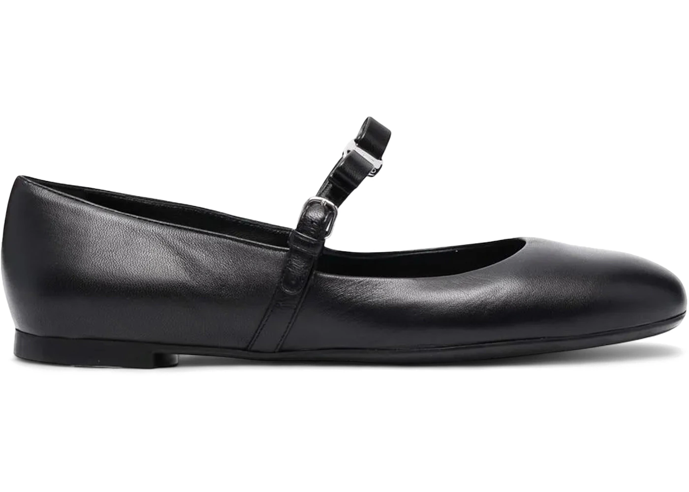 Ferragamo Lizz Leather Ballerina Shoes Black (Women's)
