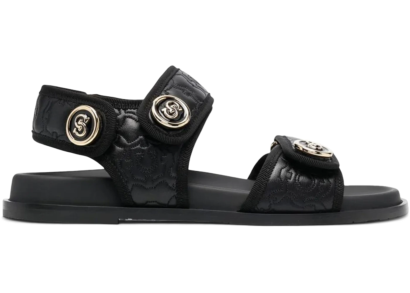 Ferragamo Logo-Plaque Detail Sandals Black (Women's)