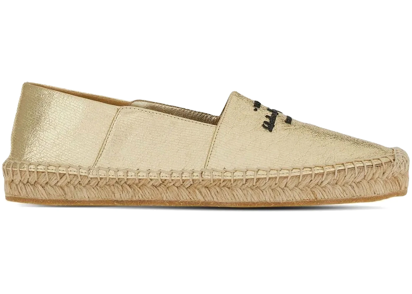 Ferragamo Logo-Embroidered Metallic Espadrilles Yellow (Women's)