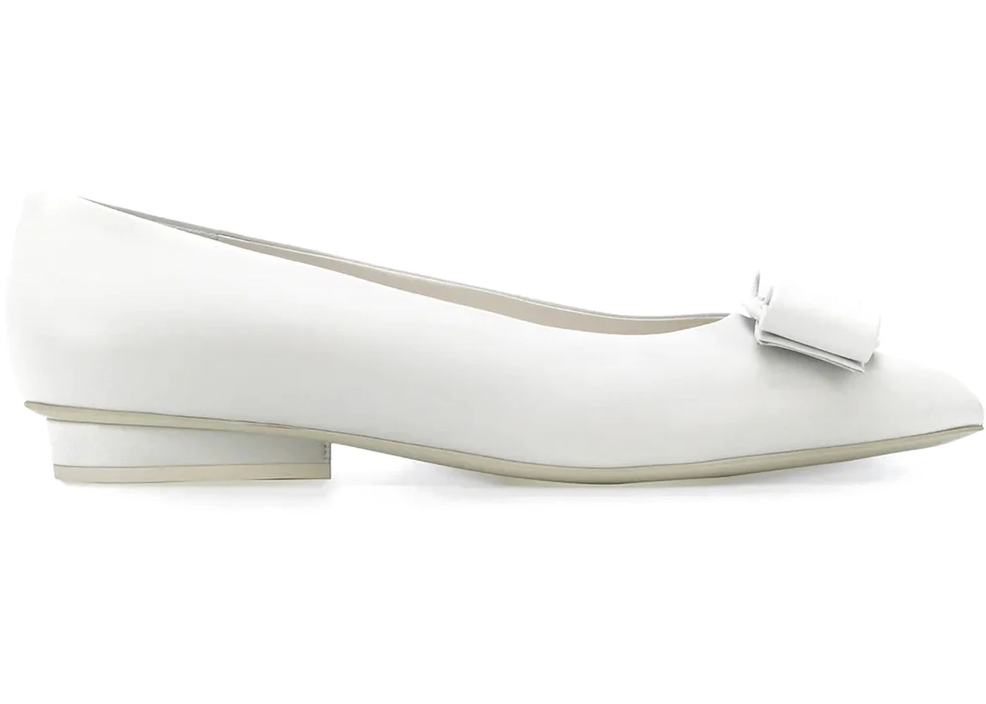 Ferragamo Viva Ballerina Shoes White (Women's)