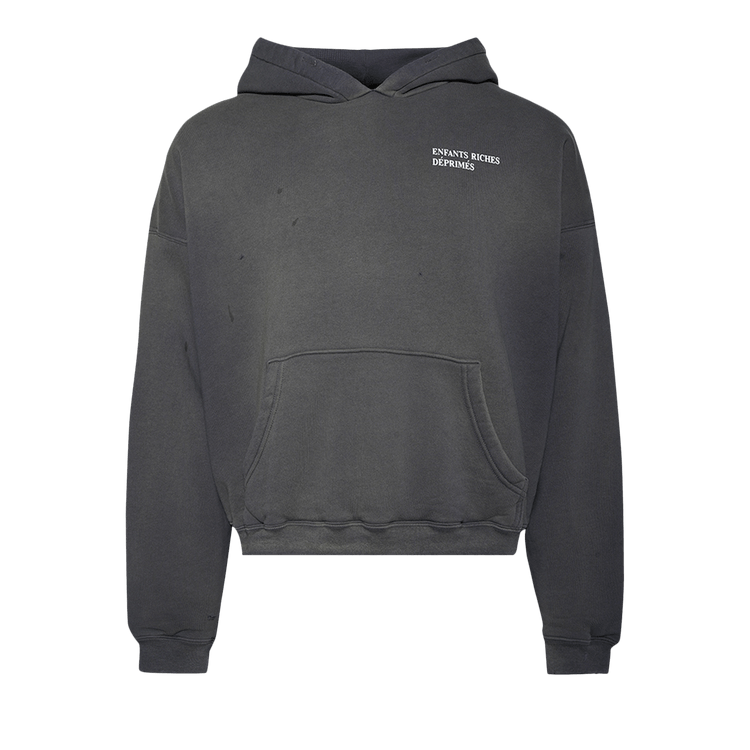Enfants Riches Déprimés Thermal Lined Distressed Logo Hoodie 'Black Oyster'