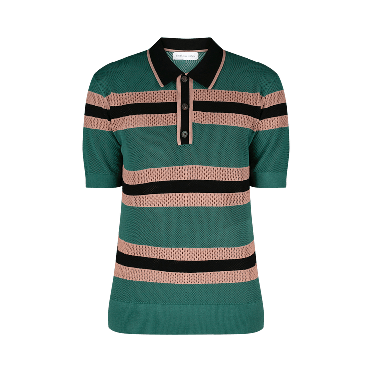 Dries Van Noten Mercy Stripe M.K. Polo 'Pine'