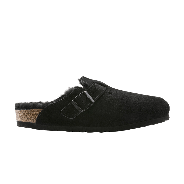 Birkenstock Boston Shearling Suede Narrow 'Black'