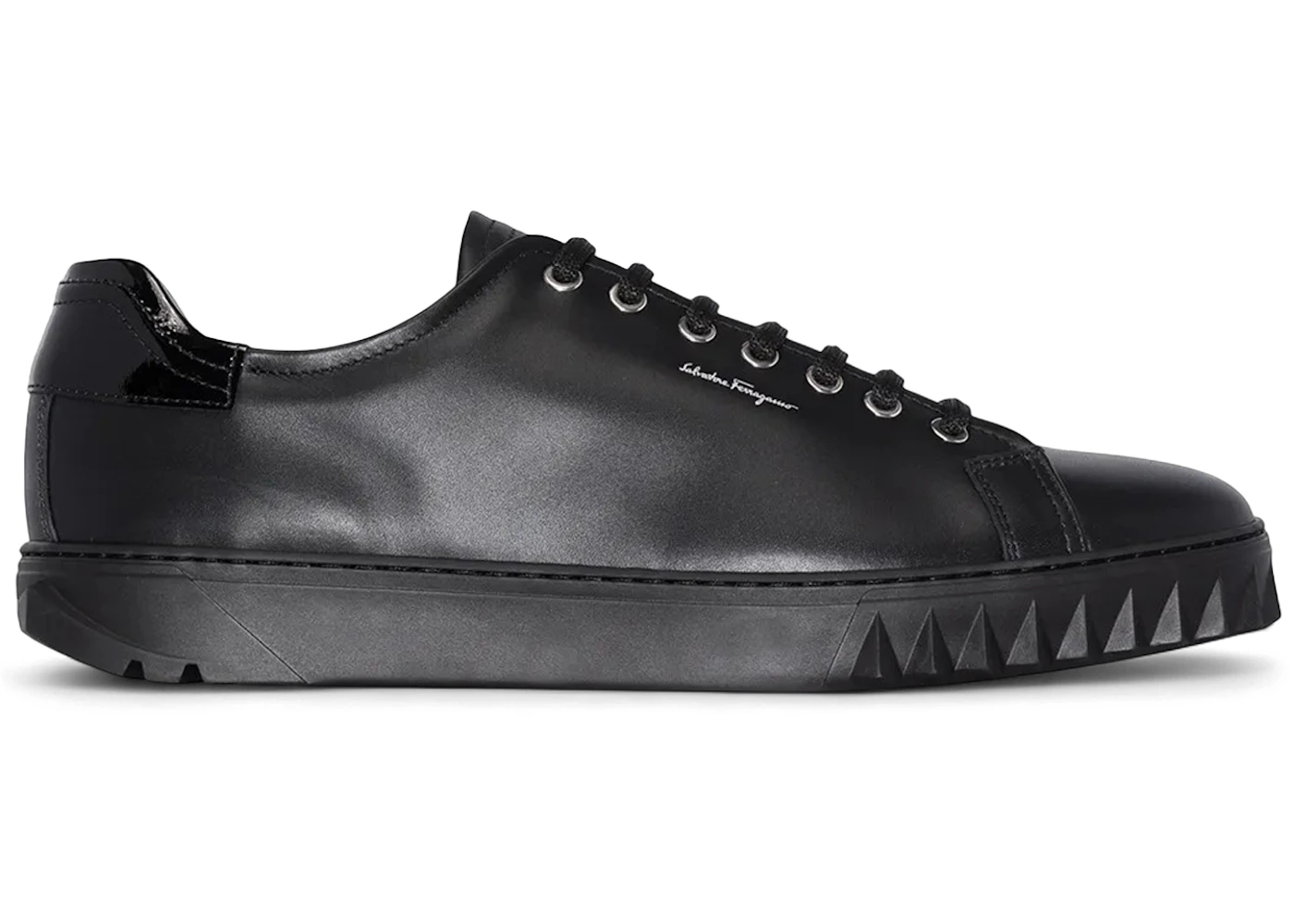 Ferragamo Low-Top Leather Sneakers Black