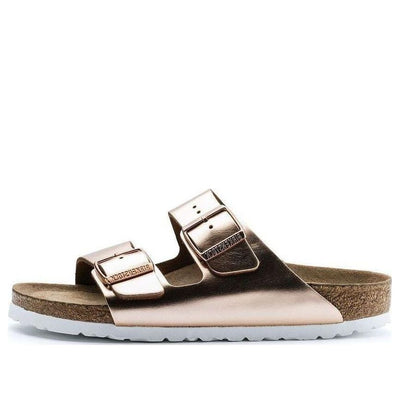 (WMNS) Birkenstock Arizona Soft Footbed Natural Leather Narrow Fit 'Metallic Copper'