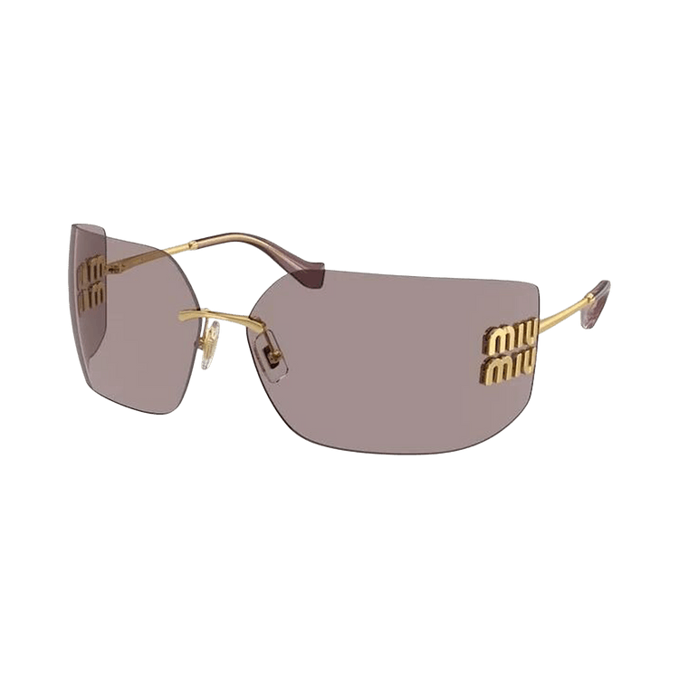 Miu Miu Irregular Sunglasses 'Purple Brown'