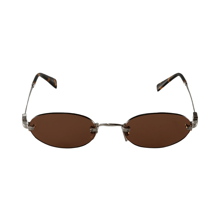 Miu Miu Oval Sunglasses 'Chocolate Brown'