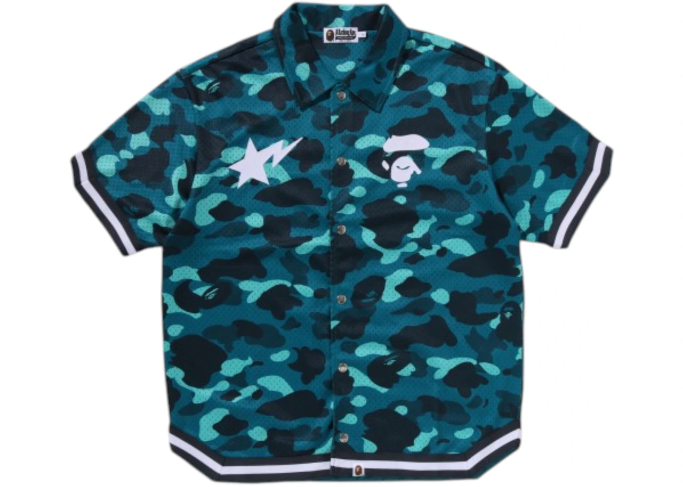 BAPE Color Camo Warm Up Short Sleeves Shirt Emerald