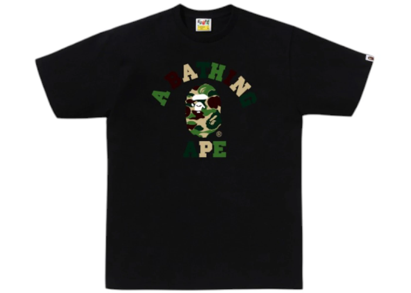 BAPE ABC Camo College Green Camo T-shirt (FW26) Black
