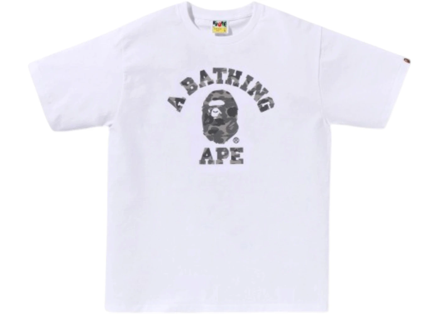 BAPE Abc Camo Reflective on College T-shirt White