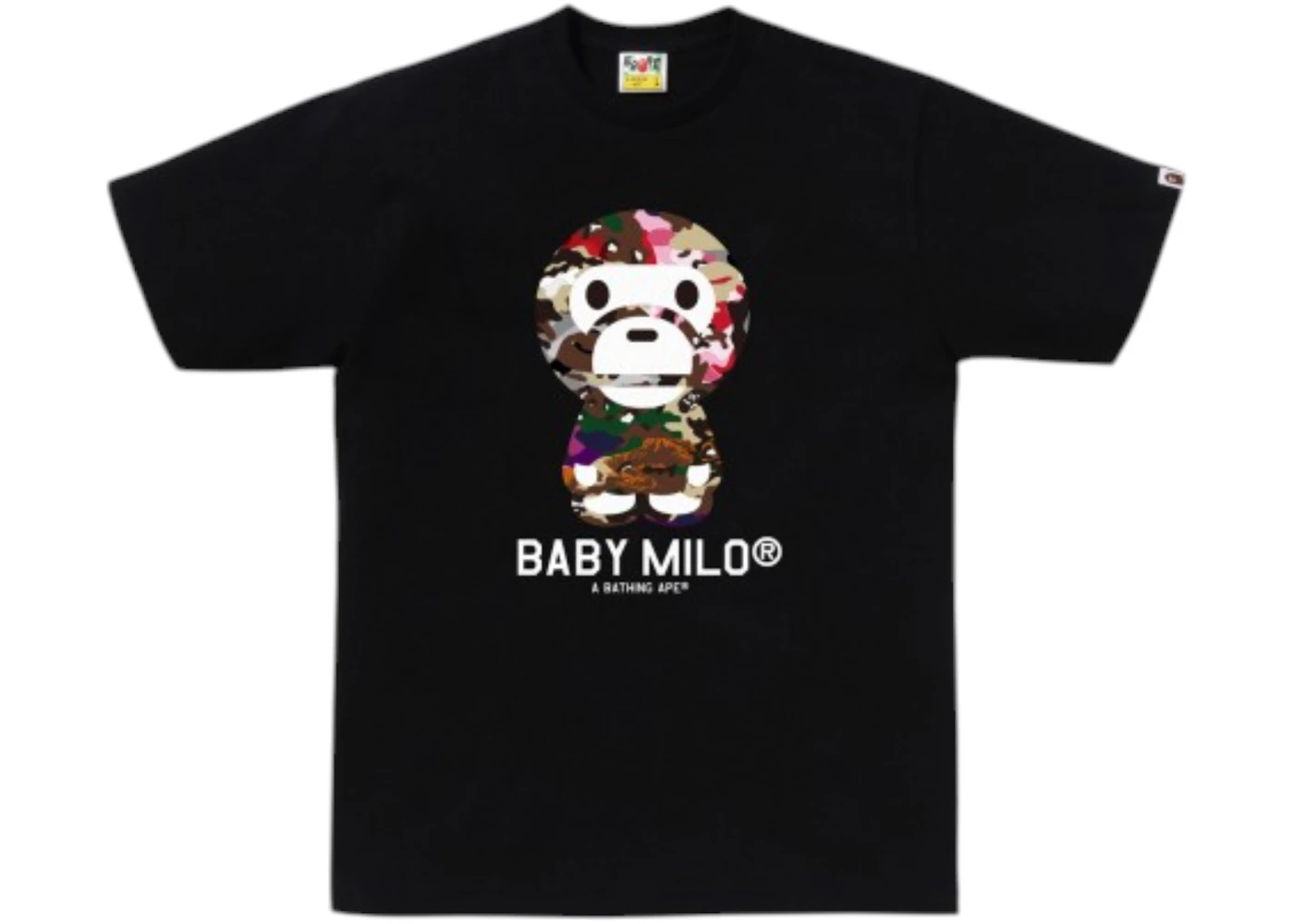 BAPE Hybrid Camo Baby Milo Logo T-shirt Black Multicolor Camo