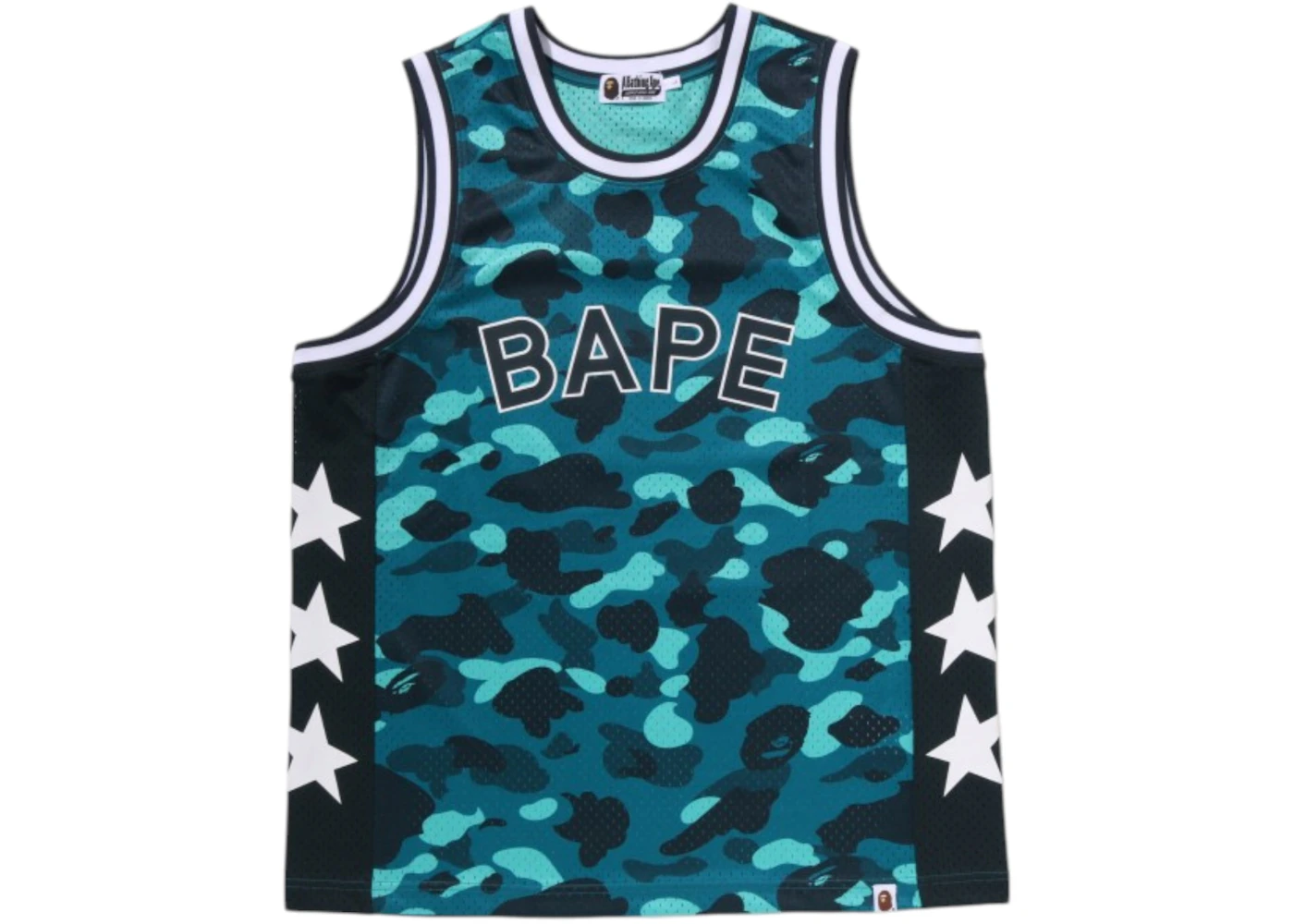 BAPE Color Camo Mesh Multi Logo Relaxed Fit Tank Top Emerald