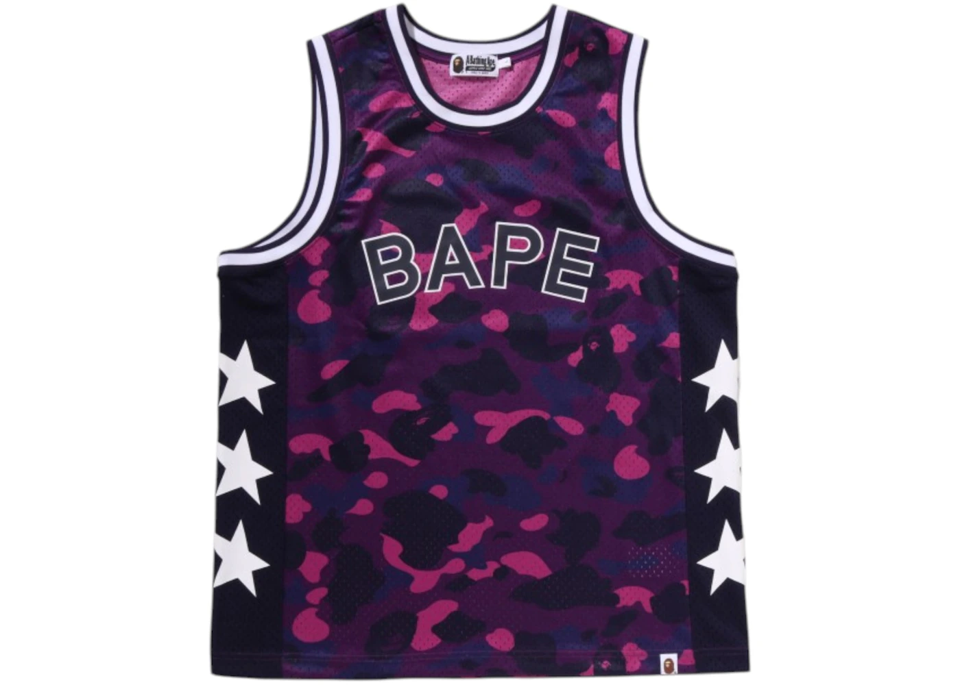 BAPE Color Camo Mesh Multi Logo Relaxed Fit Tank Top Royal Purple