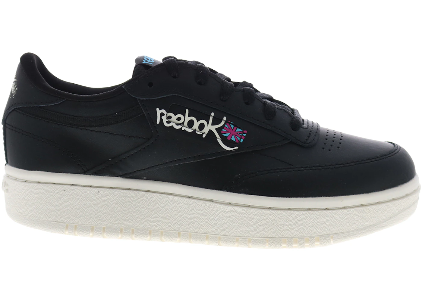 Reebok Club C Double Black Chalk Laser Pink (Women's)