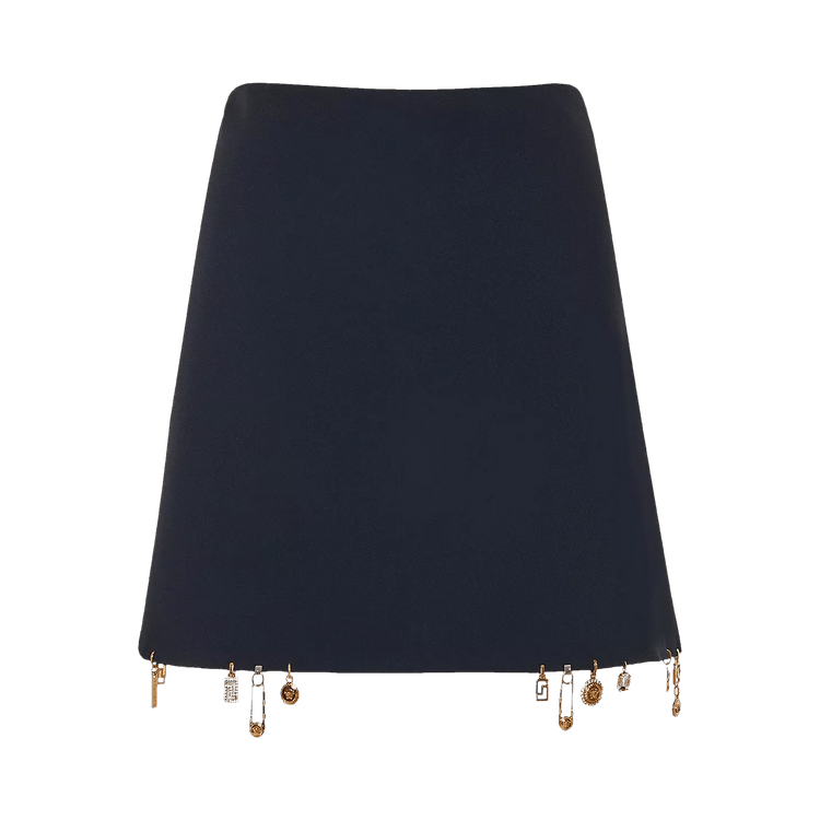 Versace Charm-Embellished Satin Mini Skirt 'Black'