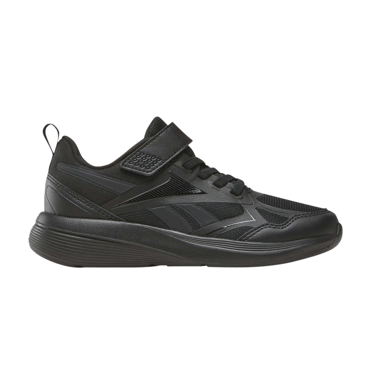 Reebok Rush Runner 6.0 Elastic Lace Top Strap Little Kid 'Triple Black'