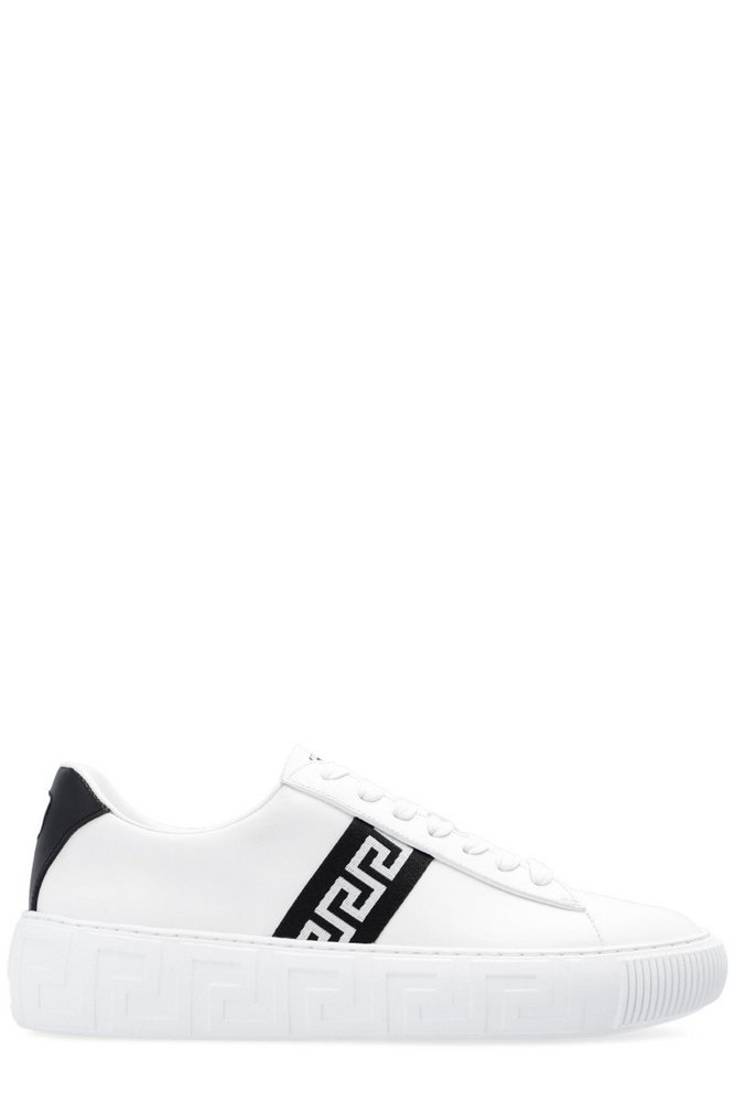 Versace Greca-Printed Lace-Up Sneakers