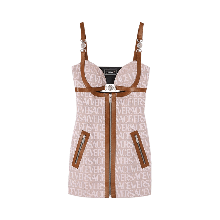Versace All Over Mini Dress 'Pale Pink/Beige'