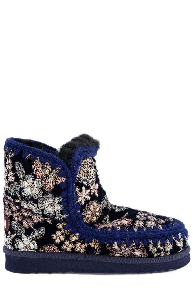 Mou Embroidered Ankle Boots