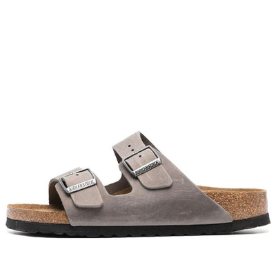 Birkenstock Arizona Soft Footbed Oiled Leather Sandals 'Iron'