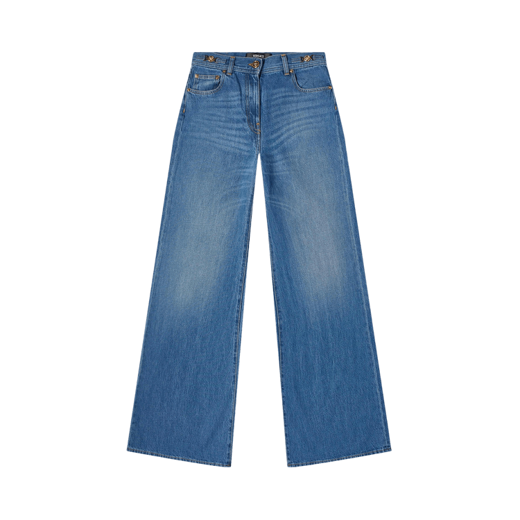 Versace Flared Wide Leg Jeans 'Medium Blue'