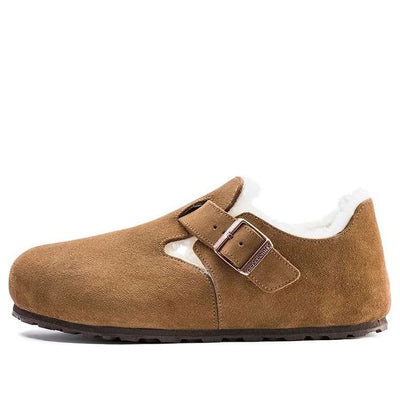 Birkenstock London Shearling Suede Leather Narrow Fit 'Tea'