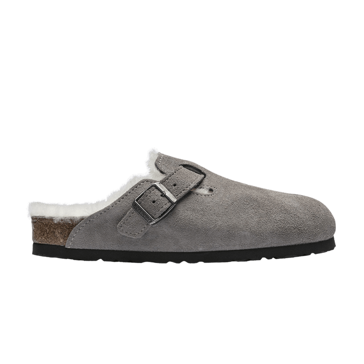 Birkenstock Boston Shearling Suede 'Stone Coin'