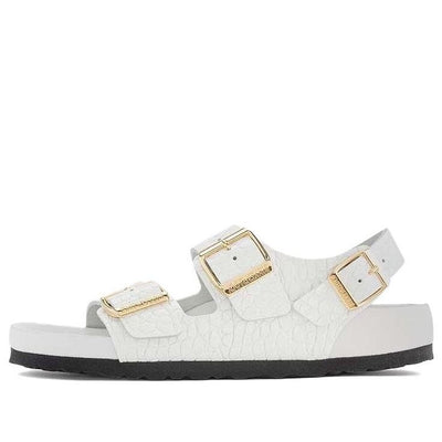 (WMNS) Birkenstock Milano Embossed Leather Narrow Fit Sandals 'Emboss white'
