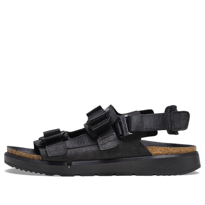 Birkenstock Shinjuku Natural Leather Textile Sandals 'Black'