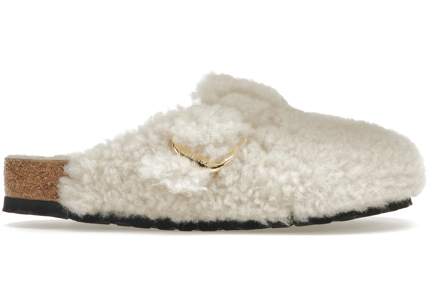 Birkenstock Boston Big Buckle Shearling Egg Shell