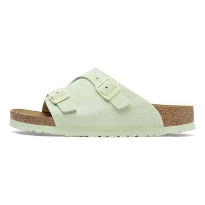 Birkenstock Zrich Suede Leather Narrow Fit Sandals 'Faded Lime'