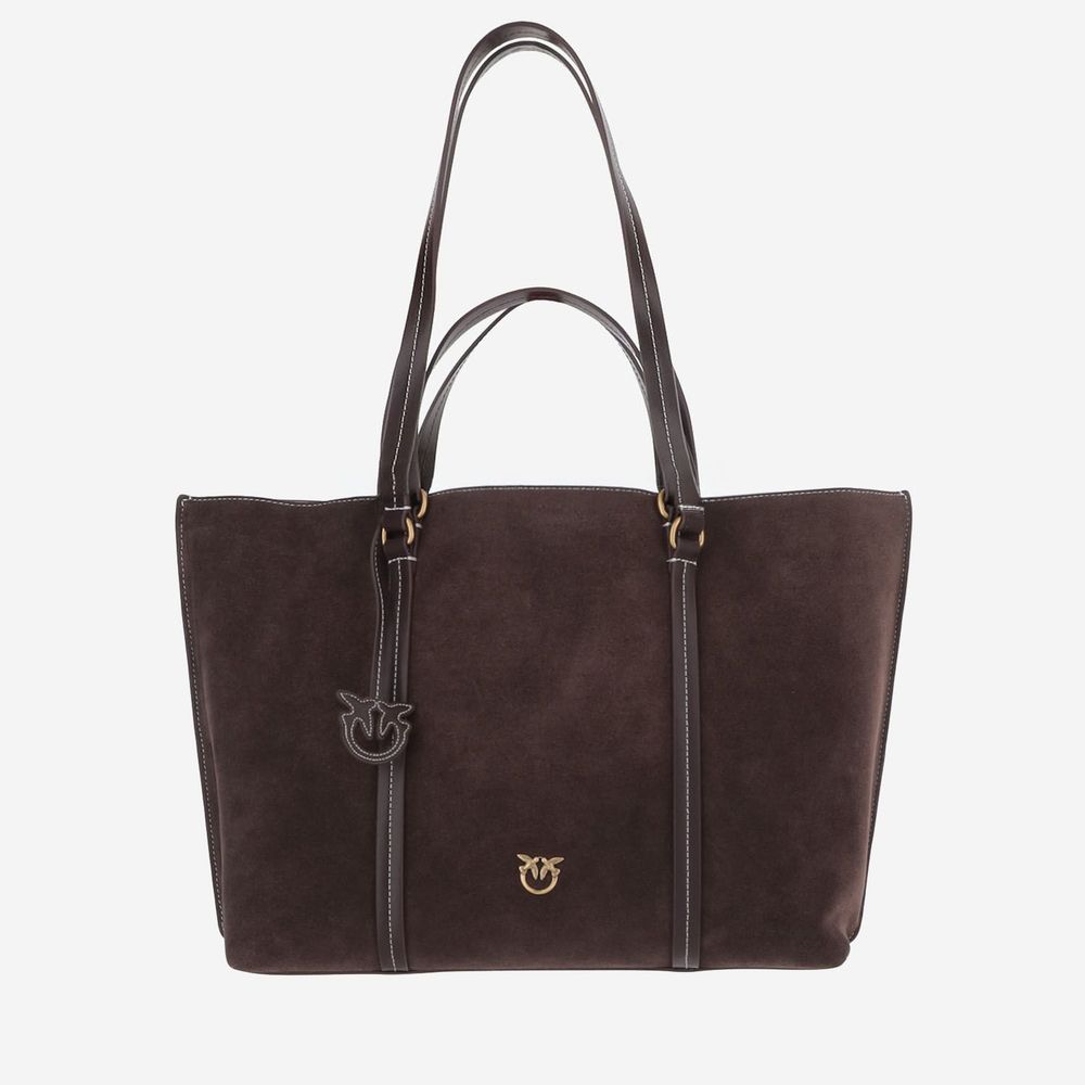 Pinko Suede Double-Handle Tote Bag
