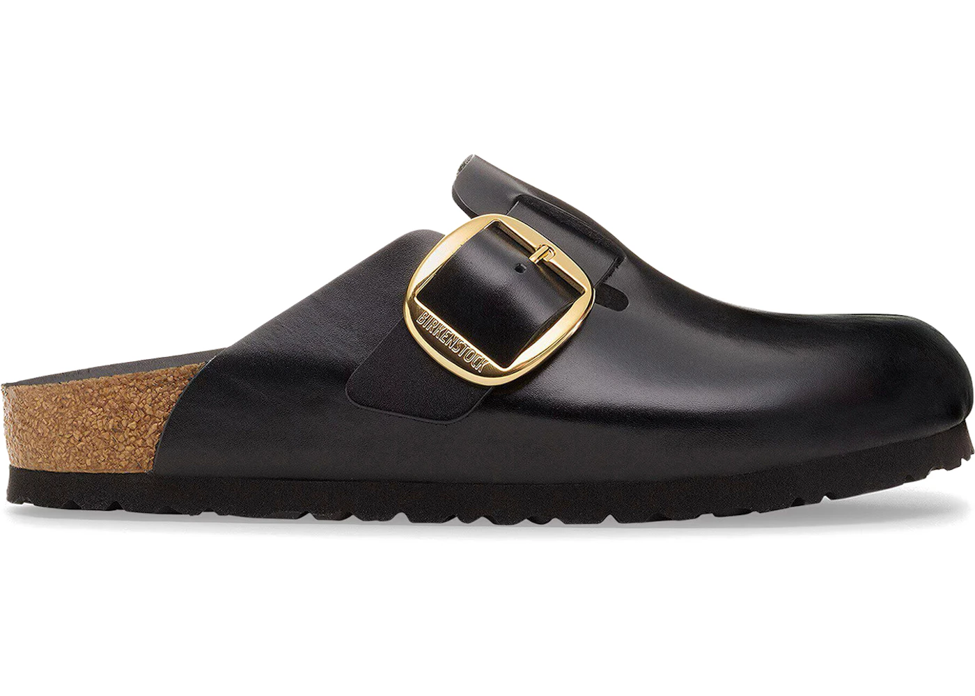 Birkenstock Boston Big Buckle Leather Black Dressy Leather