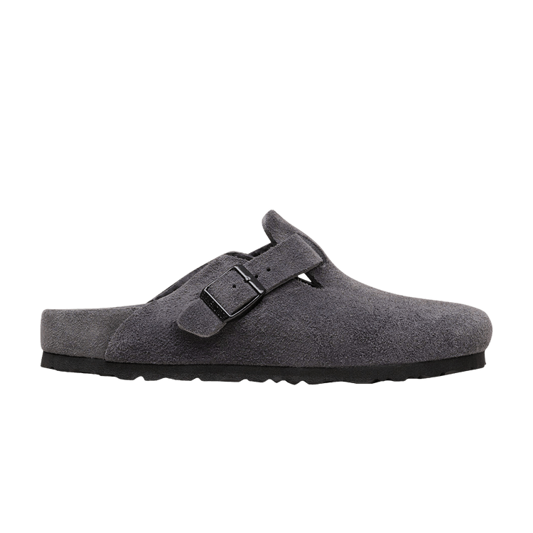 Birkenstock Boston Exquisite Suede Sandal 'Charcoal'