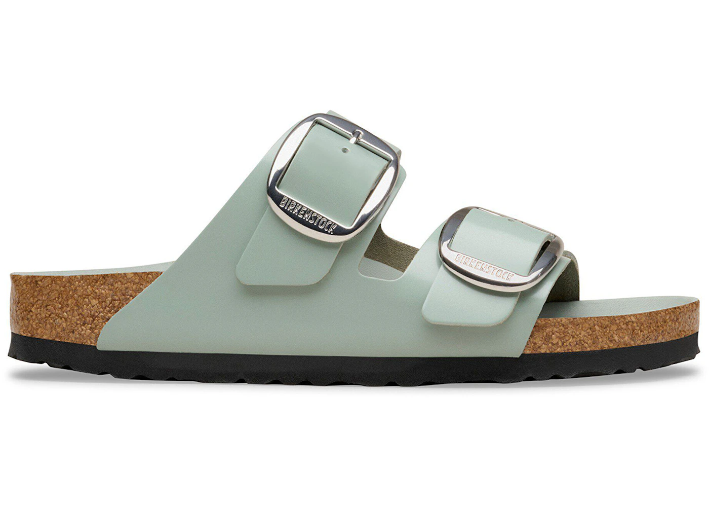 Birkenstock Arizona Big Buckle Natural Leather Patent High-Shine Pure Sage