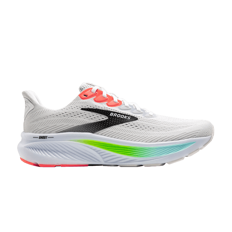 Brooks Ghost 17 2E Wide 'White Pink Clay Gecko'
