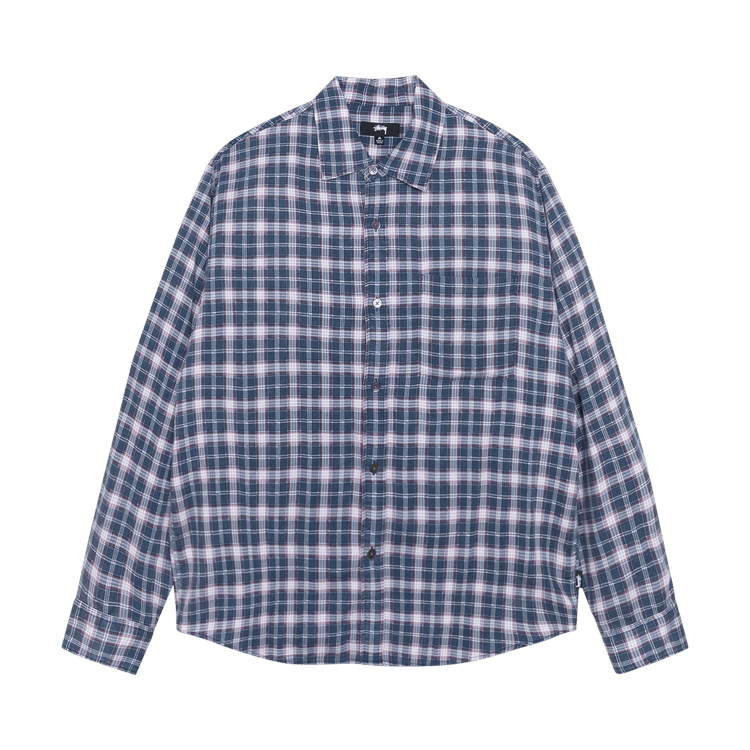 Stussy Matthew Shirt Printed Plaid 'Navy'