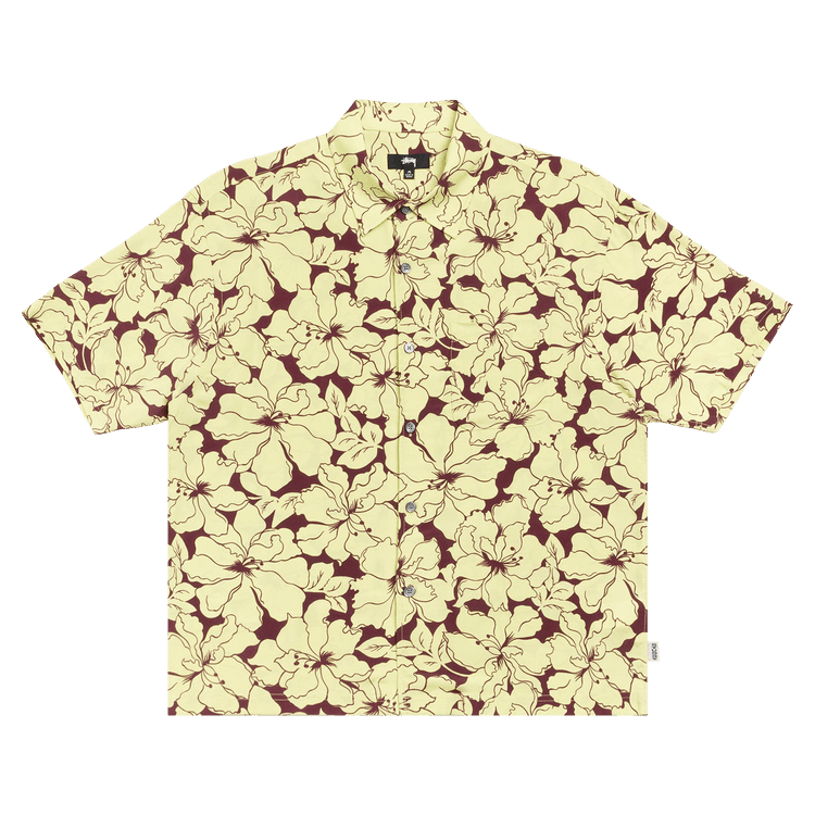 Stussy Floral Hawaiian Shirt 'Lime'