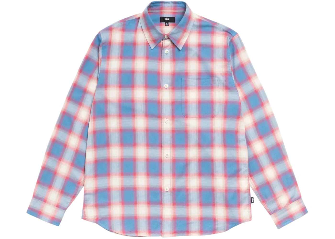 Stussy Beach Ombre Plaid Shirt Blue